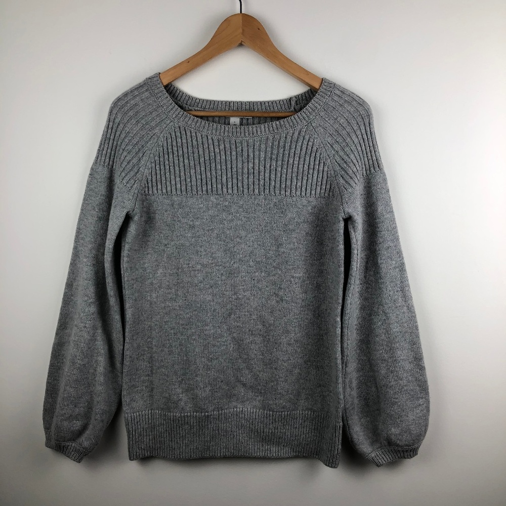 HALOGEN Ribbed Yoke Pullover Sz S